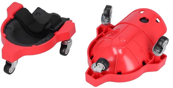Roller Kniebeschermers - Verstelbare Pads - Vloer Installatie - Gelijkmatige Gewichtverdeling - 2 Stuks - Rood