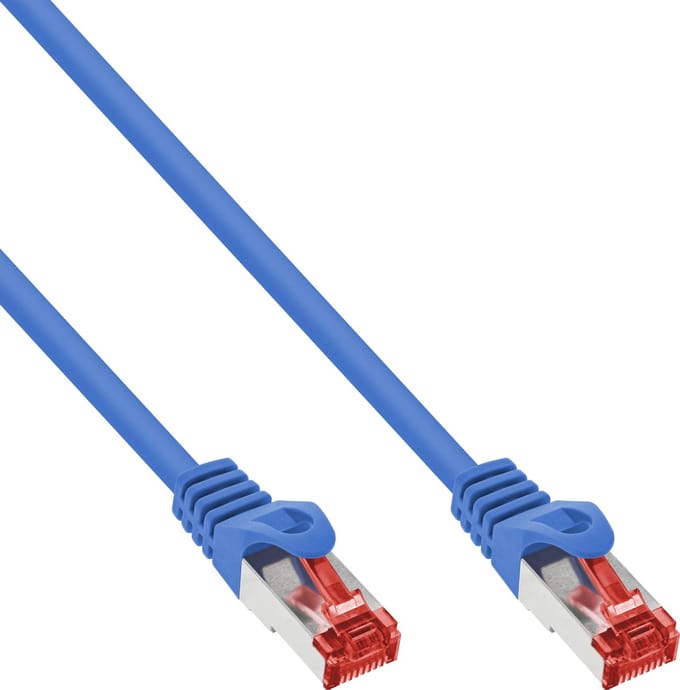 InLine® Patchkabel, S/FTP (PiMf), Cat.6, 250 MHz, PVC, koper, blauw, 5m