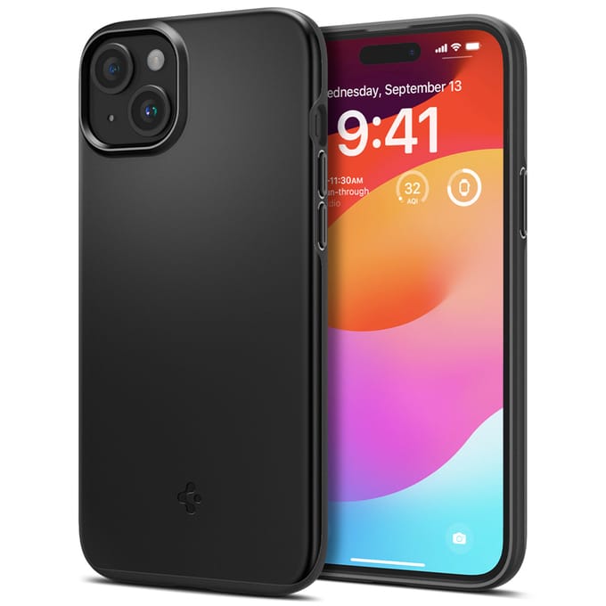 Spigen Thin Fit Hoesje voor de Apple iPhone 15 - Back Cover Zwart