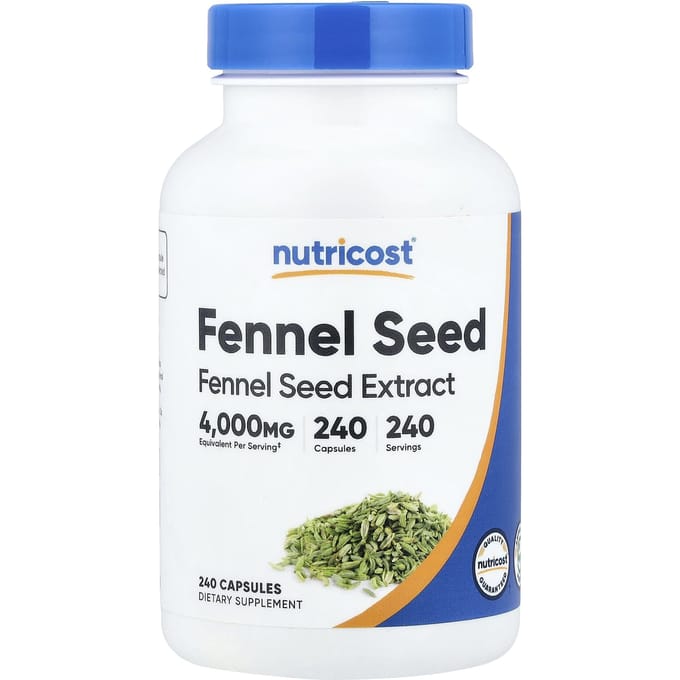 Nutricost, Venkelzaad, 240 Capsules (200mg per capsule)