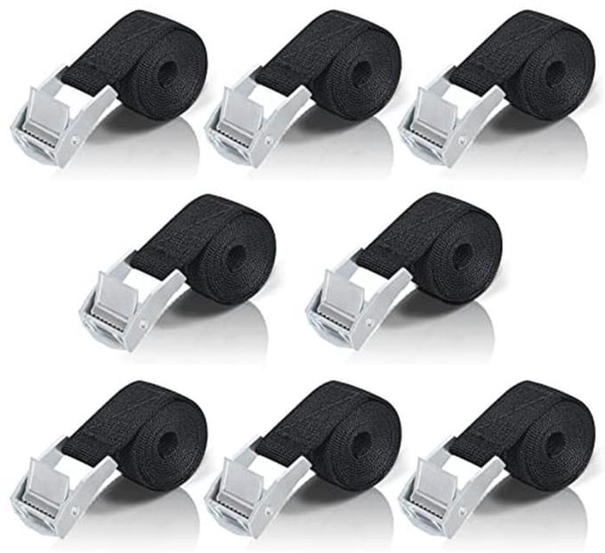 Korte Spanbanden met Ratel 1 m - 8 Stuks voor Auto, Fiets en Camping