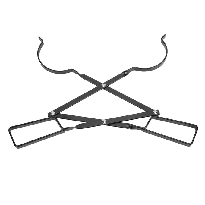 Kloppakker Opvouwbaar 26 Inch Hoge Sterkte IJzeren Schaarvorm Vuurkorf Haard Tang voor Buiten black