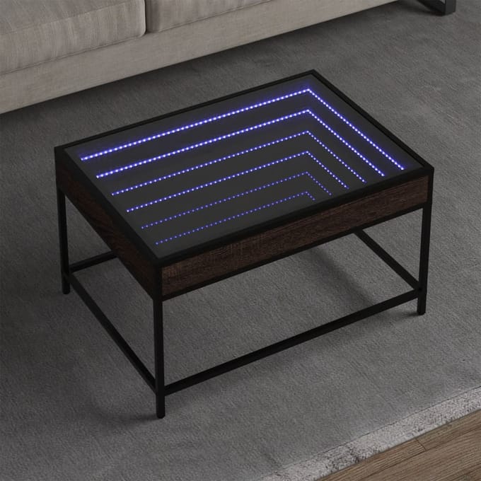 vidaXL - Salontafel - met - Infinity - LED - 70x50x41 - cm - bruin - eikenkleurig