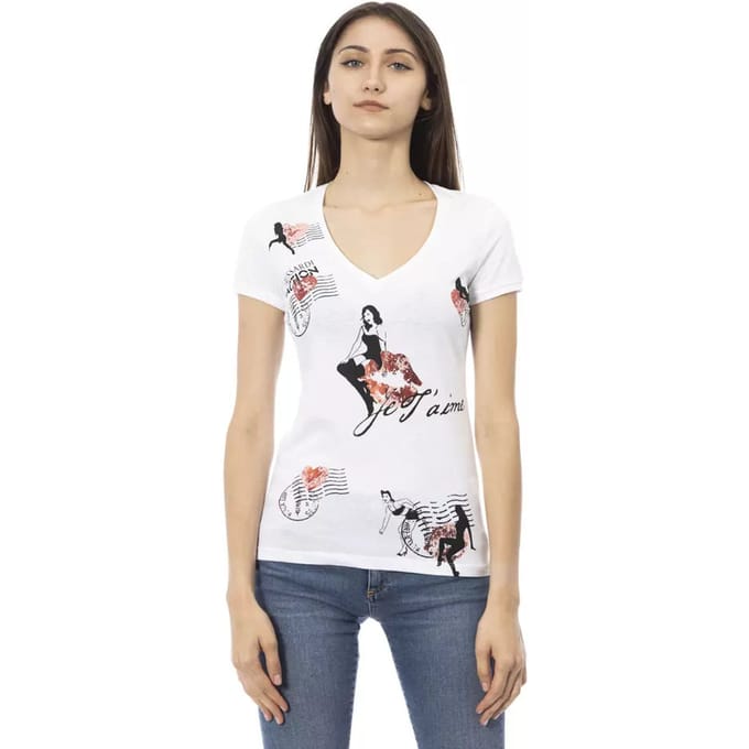 Trussardi Action Witte Katoenen Damentop