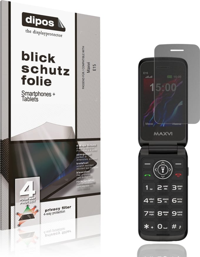 dipos – Matte Privacy Screenprotector geschikt voor Maxvi E15 | Anti-Spy Beschermfolie