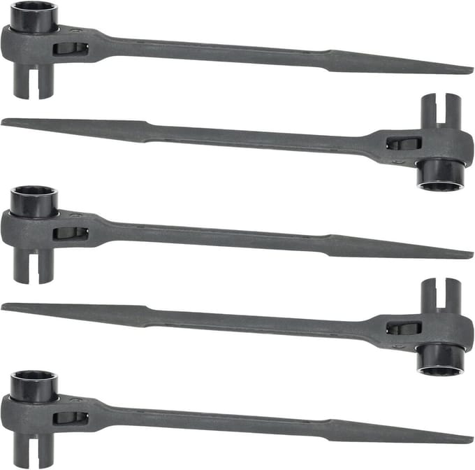 Steiger Ratel Set - Dubbele Steeksleutel - Steigerbouw Montage - Schakelbaar Links/Rechts - 19/22 mm - Zwart