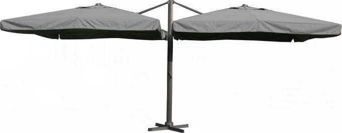Paralux dubbele zweefparasol - 2 doeken van 3x3m - Donkergrijs