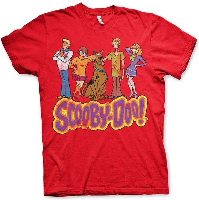 ScoobyDoo Heren Tshirt -S- Team Distressed Rood