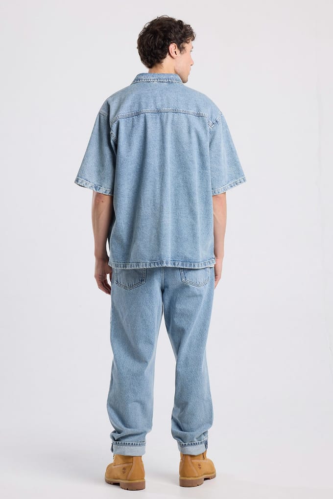 America Today Izaan Medium Blue Maat: S | Casual Overhemden Outlet | Heren | Blauw