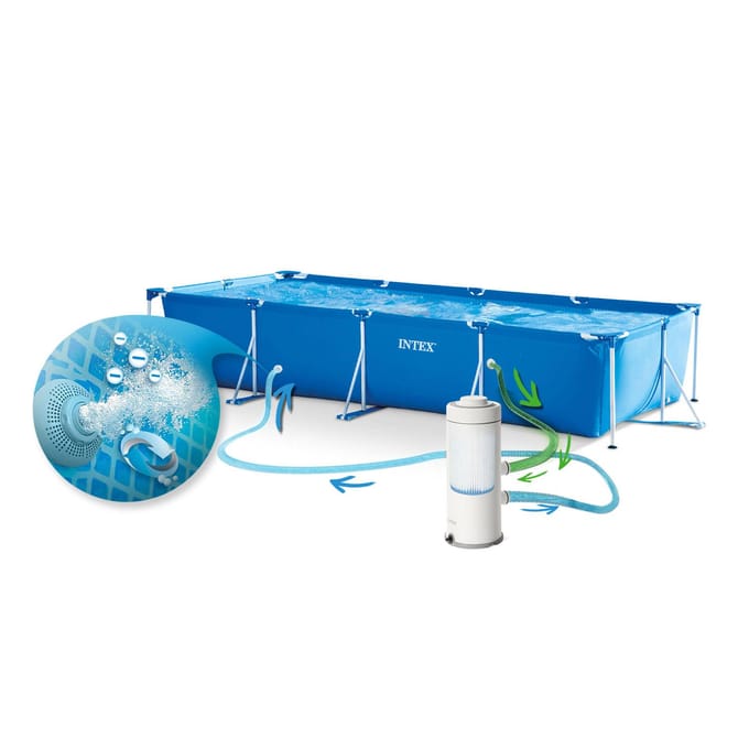 Intex - Rechthoekig Opzetzwembad - 450x220x84 cm - 10 staps Set - 3-laags PVC