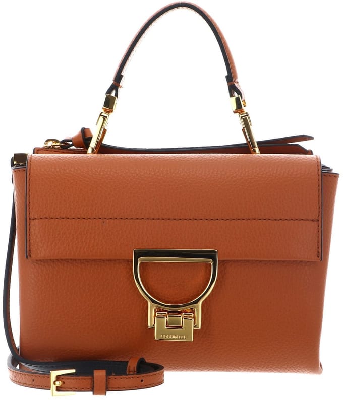 COCCINELLE Leren schoudertas avondtas Arlettis Handbag Grainy Leather Crab Lichtbruin