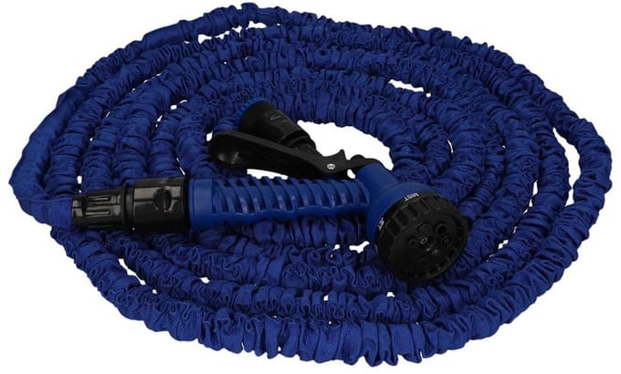 Cartrend uitrekbare tuinslang 5-15 meter met 7 sproeipatronen, blauw