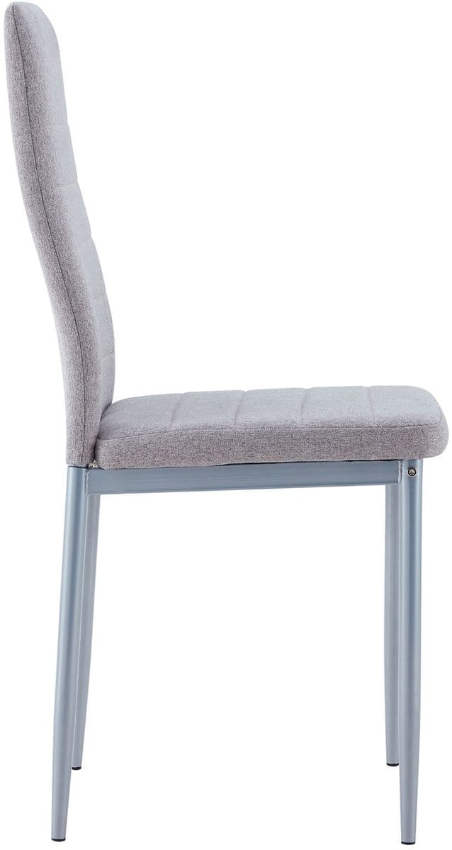 Eetkamerstoelen NATHALIE, set van 4 – grijs/aluminium