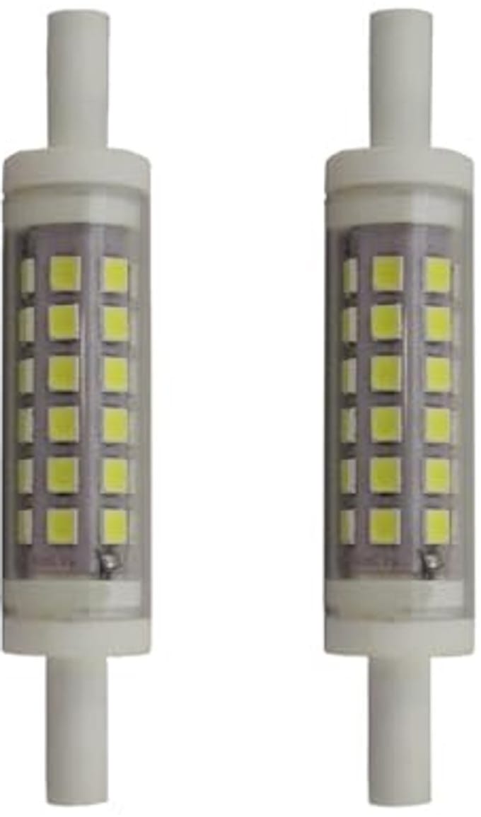 COB LED R7S Glazen Buis 5W 78mm - 2 Stuks Warm Wit