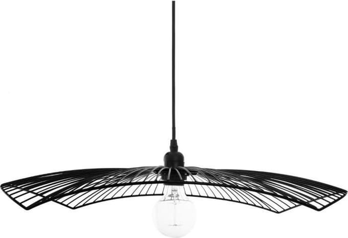 Metalen hanglamp met draad - E27 - 40 W - H. 8,5 cm - Zwart