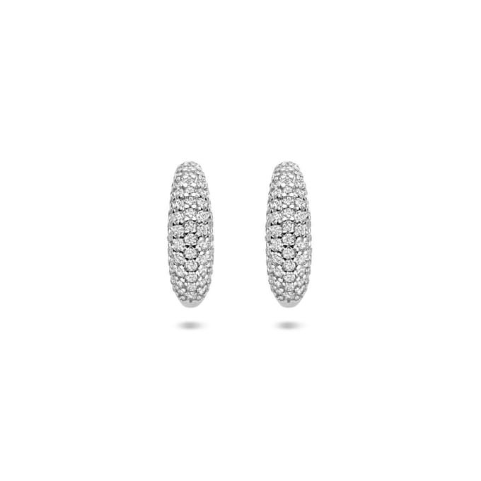 Zilveren gerhodineerde stekeroorringen 14 mm - 1341739