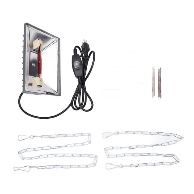 Kippenhokverwarming Regelbare Temperatuur Kippenbroeder Warmtelamp Warmer met Lampenkap En black