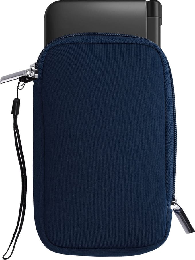 kwmobile Carrying Case Compatible with Nintendo 3DS XL - Neoprene Console Pouch with Zipper - Navy Blue