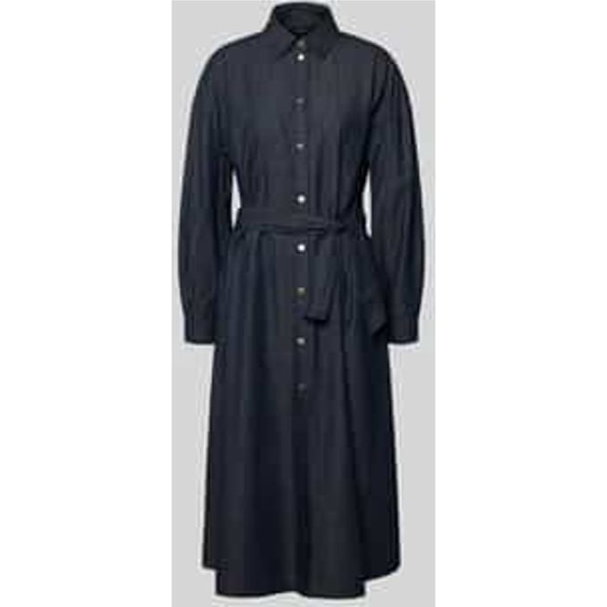 Overhemdjurk in denimlook met strikriem