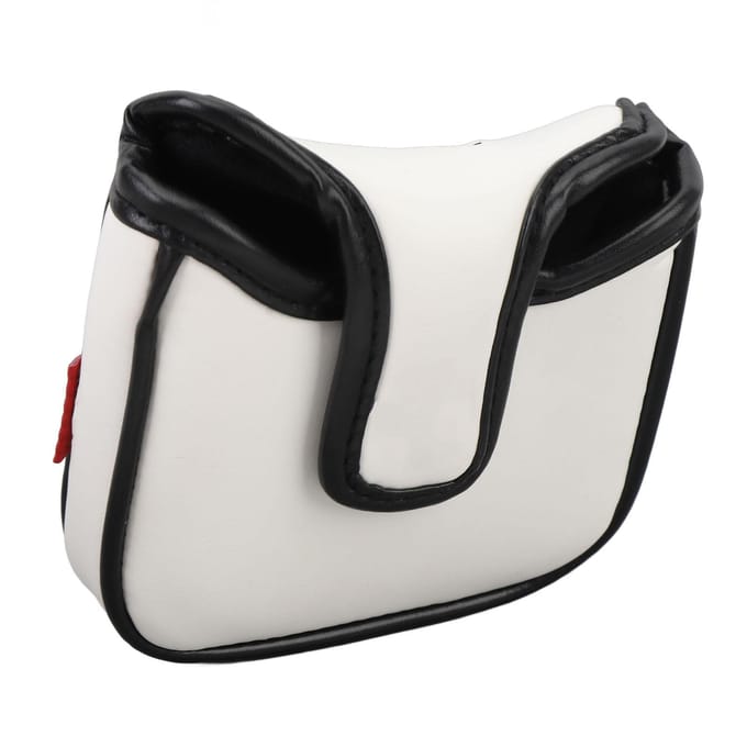 Putter Cover Headcover PU Shell Pluche Voering Delicate Borduurwerk Putter Hoofdbeschermer Wit white