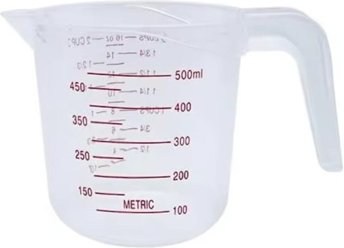 Maatbeker - 500ml - plastic - cocktail/glas/klein/maatcilinder