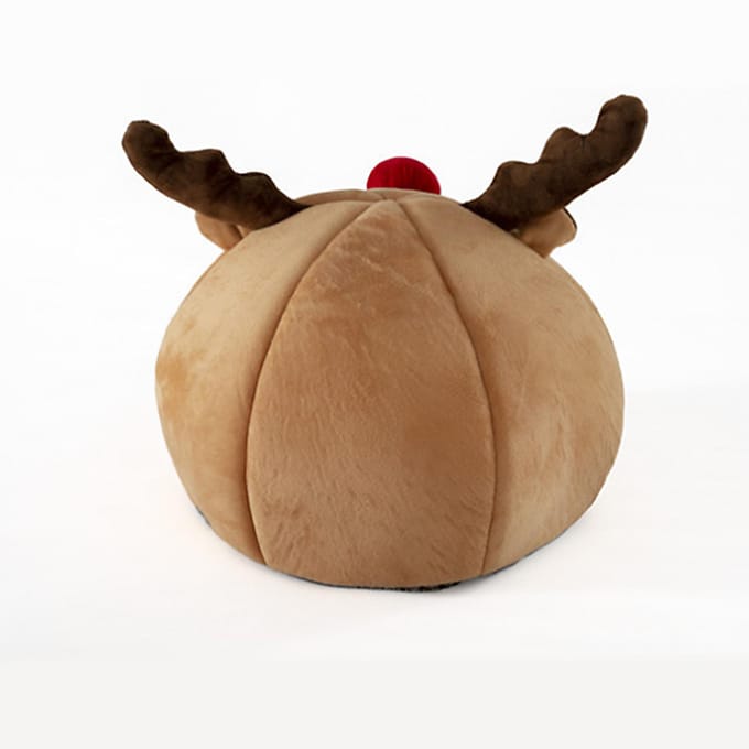 Kerst Huisdier Schattig Kerst Rendier Spons Honden Rustmat Rond Kat beige