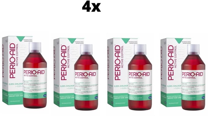 4x PerioAid Mondspoelmiddel Active Control 0,05% 500 ml