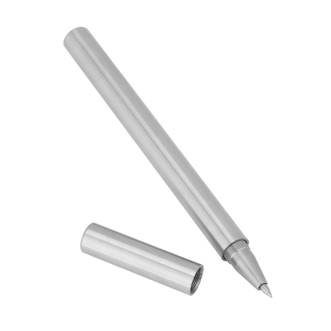 Protable Handgemaakte Roestvrijstalen Zak Rollerball Pen Zwarte Inkt Cadeaus white