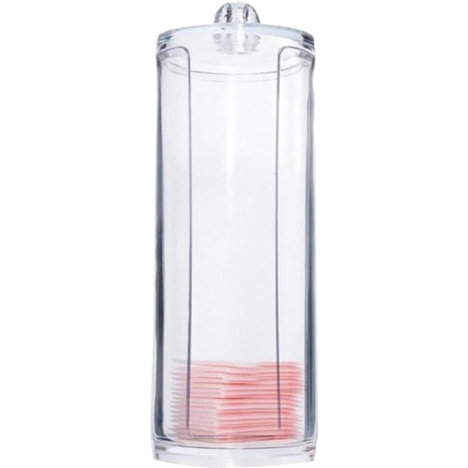 Transparante Ronde Plastic Container Wattenstaafjeshouder Make-up Cosmetica Opberg Organizer Doos white