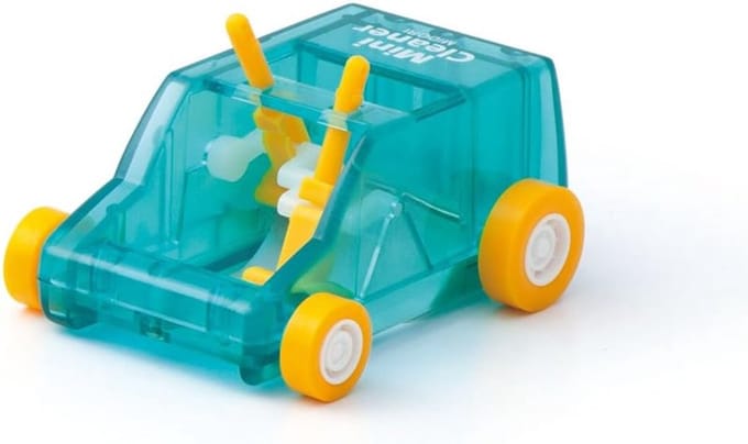 Veegschep Auto - Mini Cleaner - Bureau Schoonhouden - Verzamelt Rubber Spaanders - 35 x 46 x 58 mm - Blauw