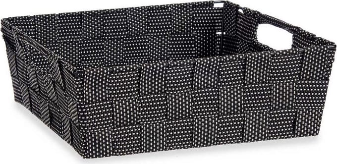 Mand Vlechten Zwart Stof (23 x 8 x 27 cm)
