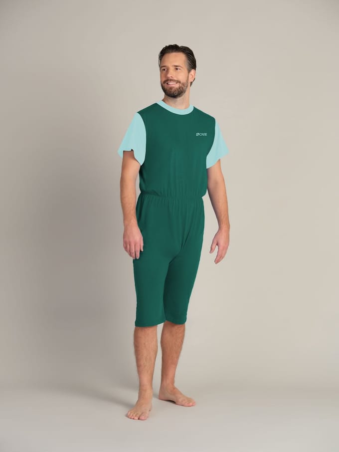 Jersey hansop | Rugritssluiting | Korte mouw | Korte pijpen  | Donkergroen| M