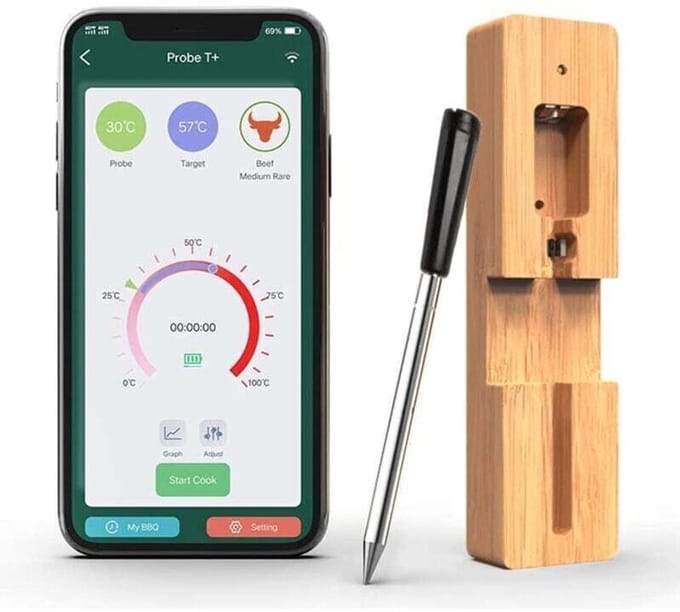 Bluetooth-keukentemperatuursonde, bereik 50 meter