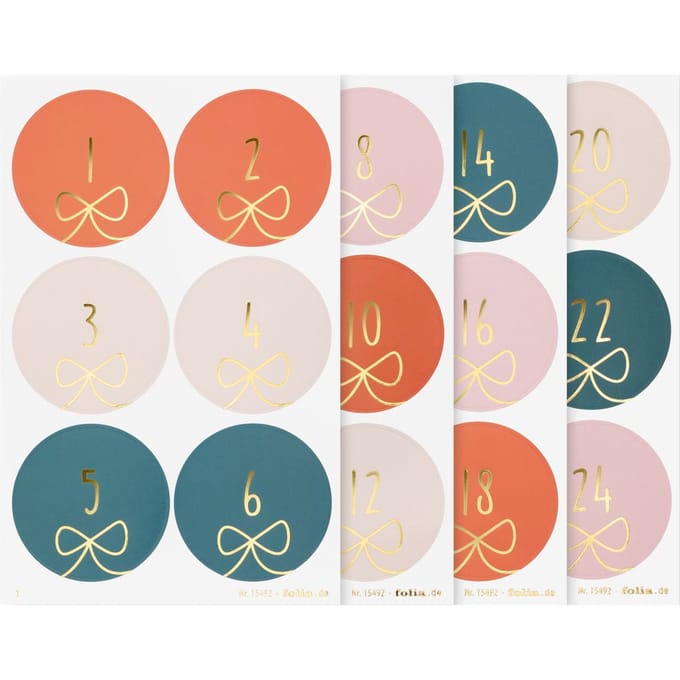 Folia adventskalender stickers 'Round Bows