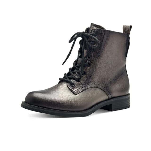 Tamaris - Dames - Enkellaars - Bruin/Silver/Zwart - Maat 39