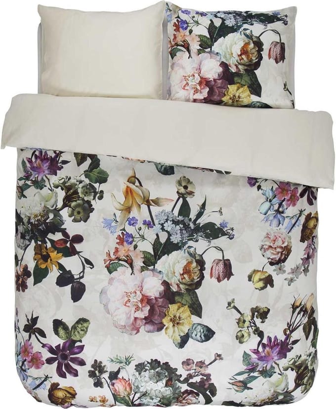 Essenza Fleur Dekbedovertrek Katoensatijn Ecru - Lits-Jumeaux - 240x200/220 cm