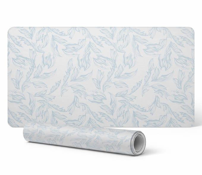 Duurzame antislip bureauonderlegger met delicate bladeren, 90x45 cm