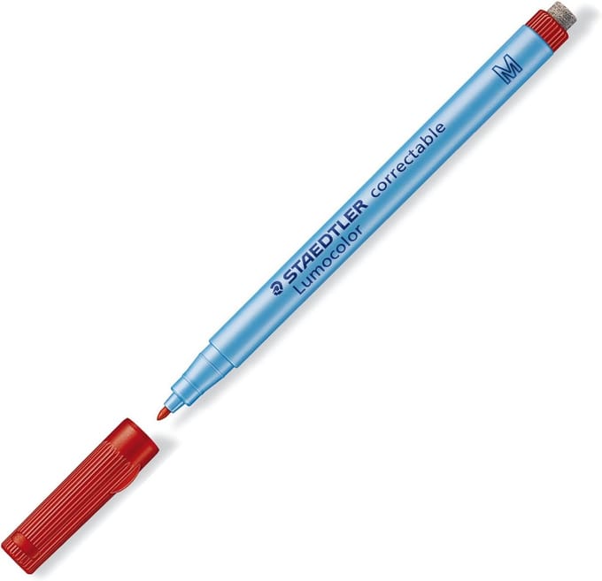 Correctable Foliestiften M-punt - 10 Stuks in Kartonnen Etui - Rood