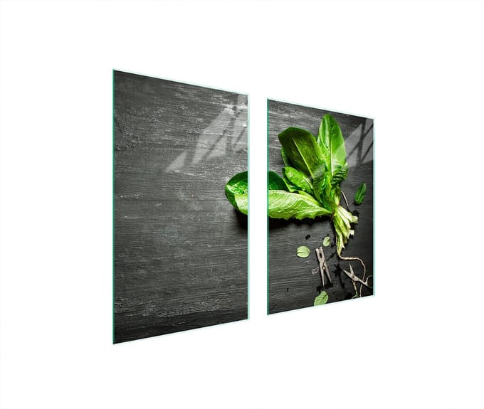 TMK ArtDeko - Snijplank - 65x52cm - Hartglas - Basilicumthema