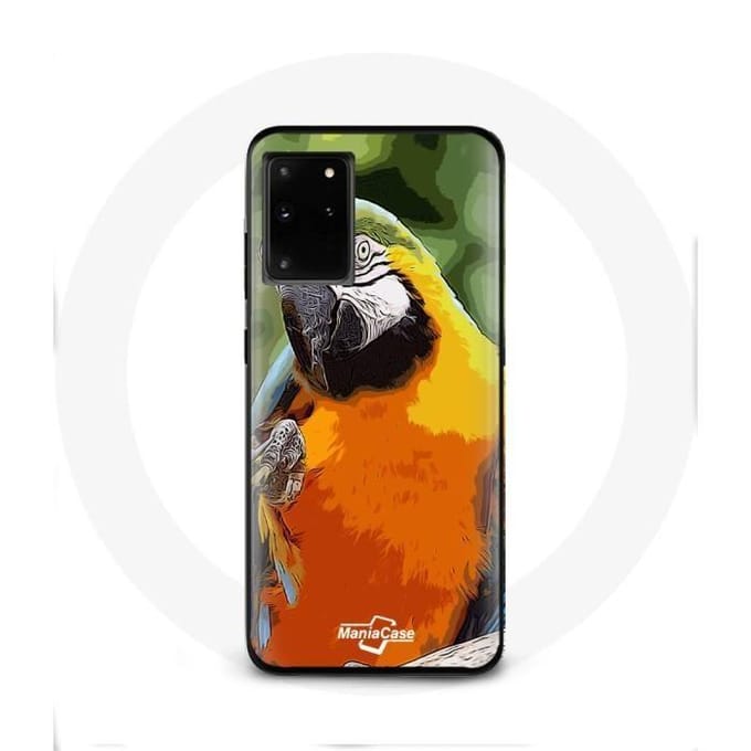 Coque - Aras - Samsung Galaxy S11 Plus - Souple - Perroquet - Orange et vert vert