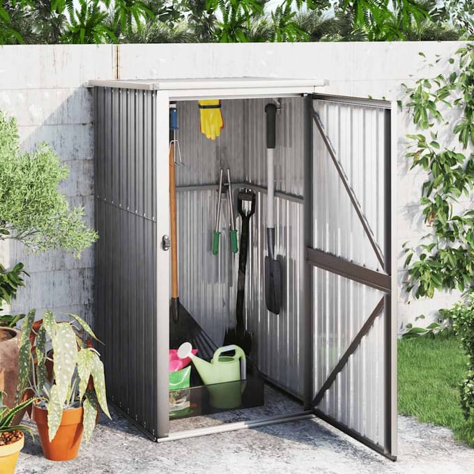 vidaXL - Tuinschuur - 88x89x161 - cm - gegalvaniseerd - staal - grijs