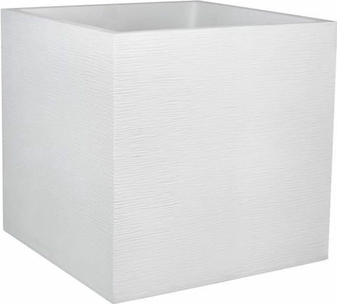 EDA Bloempot / plantenpot Graphit - kunststof - creme wit - 50 cm - dubbelwandig - binnen / buiten