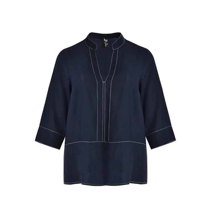 Viscose Mandarin Col Blouse Dames Mat Fashion