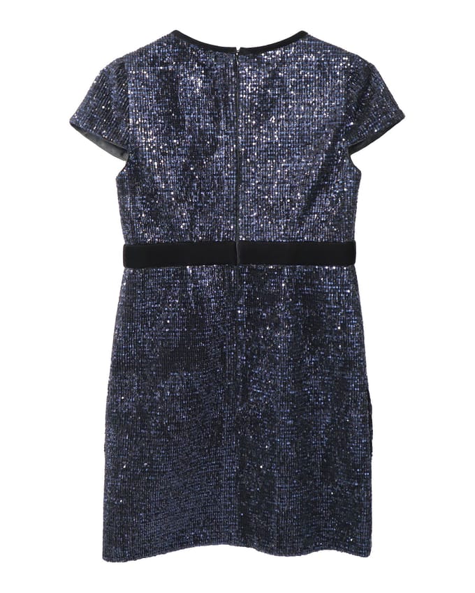 Maje Glanzende Mini Jurk in Marineblauwe Pailletten