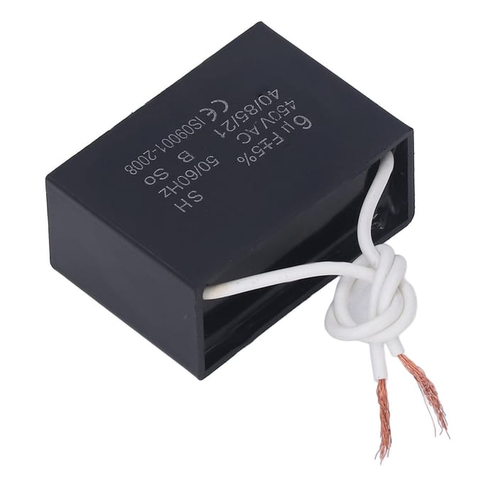 Startcondensator 450V AC 6microfarad 5060Hz Motorbedrijf Accessoireonderdeel voor Ventilator Pomp Generator