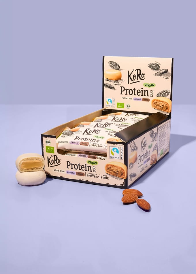 Bio protein duo white choc almond tonka | 12 x 2 x 20 g