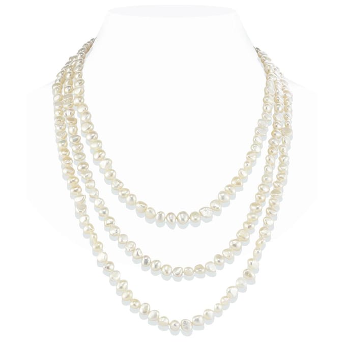 PROUD PEARLS® Lange barok parelketting 180cm wit