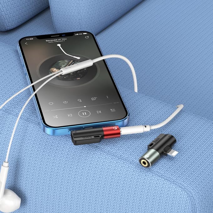 Hoco 3,5mm aux Audio converter voor apparaten met Lightning (iP) aansluiting