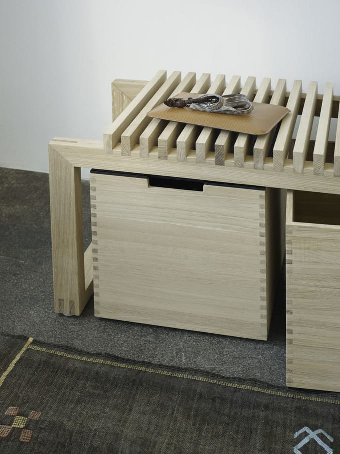 Skagerak by Fritz Hansen - Cutter Box groot - met wieltjes - eiken - bruin
