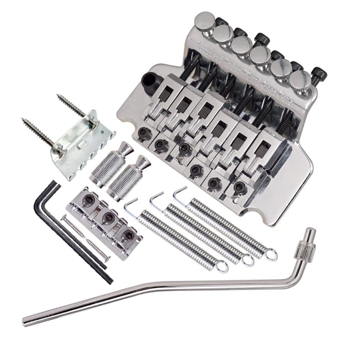 Système de pont Tremolo de selle de cordier à Double rouleau de 6 cordes pour le remplacement de guitare électrique argenté